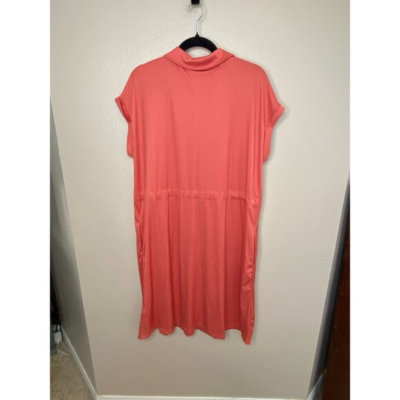 LuLaRoe Womens Collared Button-Down Short Sleeve Dress Coral Large NEW Polyester - Picture 5 of 7